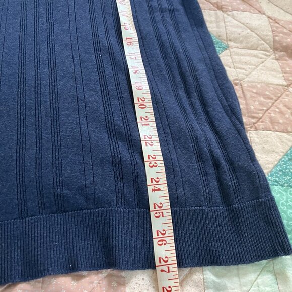 American Eagle Weekend Tipped Sweater Polo Shirt Mens L Navy Preppy Knit - Picture 9 of 9